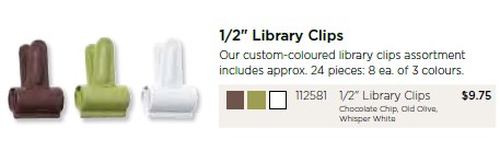 Stampin' Up! 1/2" Library Clips 